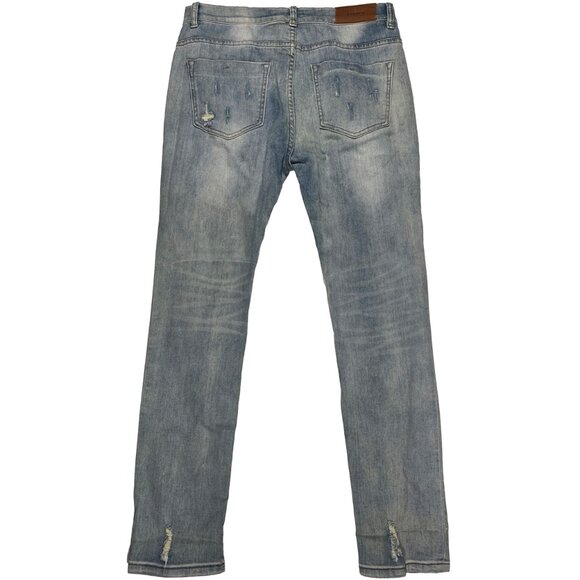 Stampd Destroyed Light Wash Stretch Denim Jeans men's size 32x29 - Picture 2 of 10
